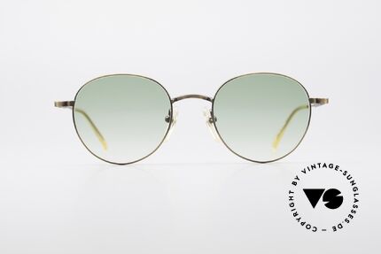 Jean Paul Gaultier 55-1174 Runde Vintage Sonnenbrille, einzigartige Rahmenlackierung: 'metallic smoke gold', Passend für Herren und Damen