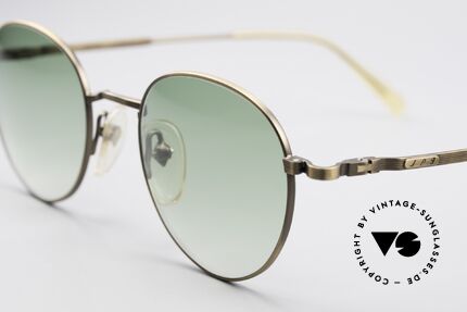 Jean Paul Gaultier 55-1174 Runde Vintage Sonnenbrille, mit eleganten Sonnengläsern in grün-Verlauf; 100% UV, Passend für Herren und Damen