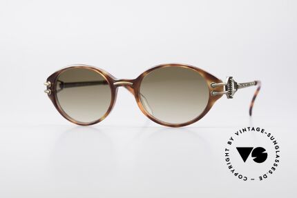 Jean Paul Gaultier 55-5201 Ovale Steampunk Brille, edle 90er Jean Paul Gaultier Designer-Sonnenbrille, Passend für Herren und Damen
