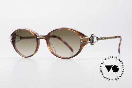 Jean Paul Gaultier 55-5201 Ovale Steampunk Brille, schildpatt Kunststoff-Front & Metall in 'antik gold', Passend für Herren und Damen