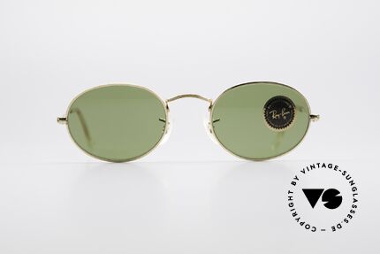 Ray Ban Classic Style I Ovale B&L USA Sonnenbrille, ovale vintage Sonnenbrille mit RB3-Green Gläsern, Passend für Herren und Damen