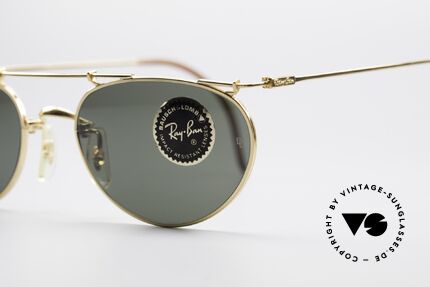 Ray Ban Deco Metals Oval B&L USA 90er Sonnenbrille, legendäre B&L G15 Mineralgläser; 100% UV Prot., Passend für Herren und Damen