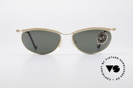 Ray Ban New Deco Metal Oval B&L USA Sonnenbrille, hochwertige G15 Mineralgläser mit B&L-Gravur, Passend für Herren