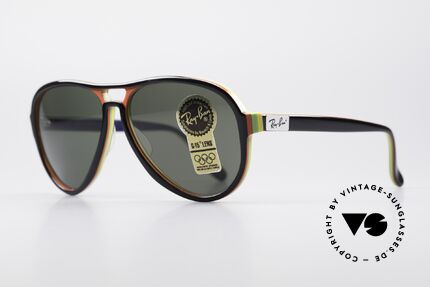 Ray Ban Vagabond B&L USA Aviator Brille, Pilotenbrillendesign in schwarz/rot/grün/gelb/blau, Passend für Herren