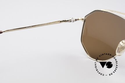Zollitsch Cadre 120 Medium 80er Sonnenbrille, goldene Fassung mit dunkelbraunen Gläsern (100% UV), Passend für Herren