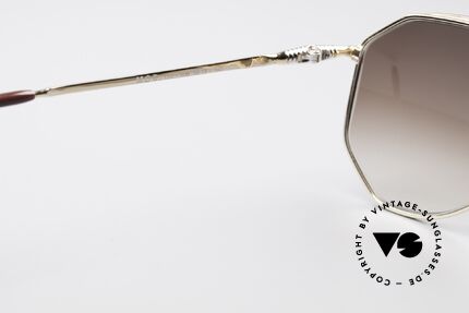 Zollitsch Cadre 120 Medium 80er Vintage Brille, goldene Fassung mit Sonnengläsern in braun-Verlauf, Passend für Herren