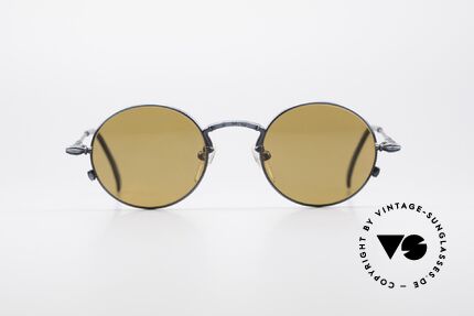Jean Paul Gaultier 55-4171 Runde Polarisierende Brille, rund-ovale Metallfassung mit dezent verzierten Bügeln, Passend für Herren und Damen