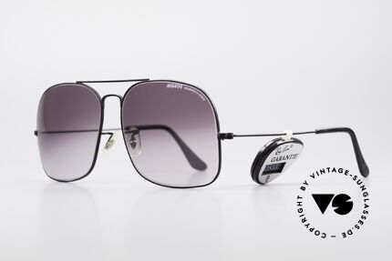 Bausch & Lomb Mirage 80er USA Vintage Brille, mattschwarzer Rahmen & violett-graue Verlaufsgläser, Passend für Herren