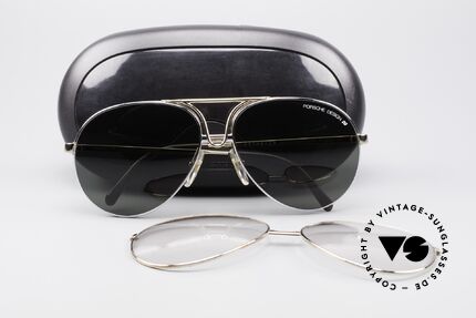 Porsche 5657 90er Wechselrahmen Brille, somit Sonnenbrille und Korrektionsbrille zugleich, Passend für Herren