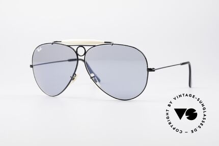 Ray Ban Shooter Schwarze USA Brille Blaues Glas, klassische Ray Ban Sonnenbrille in Größe 62mm, Passend für Herren