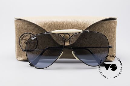 Ray Ban Shooter Schwarze USA Brille Blaues Glas, die Gläser haben KEINE B&L-Ätzung; da 70er Jahre, Passend für Herren