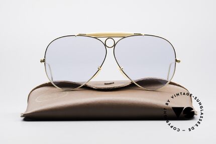 Ray Ban Shooter Sport Changeable Blue Lenses, Piloten-Sonnenbrille der 80er Jahre in Gr. 62-14, Passend für Herren und Damen