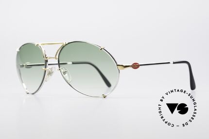 Bugatti 65360 80er Brille Mit Wechelgläsern, charakteristische Bugatti Herrenform (Tropfenform), Passend für Herren