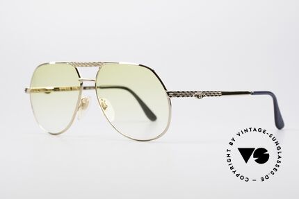 Bugatti EB502 - M Vintage Aviator Sonnenbrille, gelbe Verlaufsgläser (auch abends oder nachts tragbar), Passend für Herren