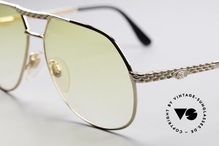 Bugatti EB502 - M Vintage Aviator Sonnenbrille, vergoldete Fassung in großer MEDIUM 59mm Ausführung, Passend für Herren