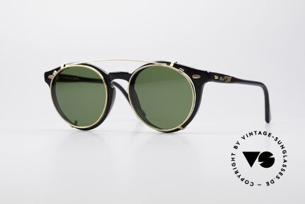 Carrera 5256 Clip Panto Vintage Brille, zeitlose Carrera Sunjet Designerbrille mit Sonnen-Clip, Passend für Herren und Damen