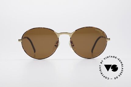 Carrera 5366 Runde Vintage Sonnenbrille, äußerst solide Metallfassung in Kastanien-Braun, Passend für Herren und Damen