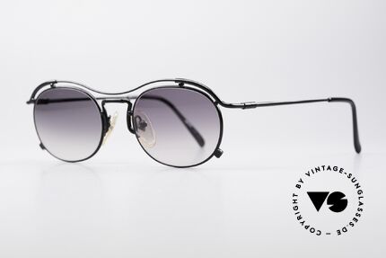 Jean Paul Gaultier 55-2170 Vintage JPG Sonnenbrille, schwarze Lackierung u. grau-Verlauf Sonnengläser, Passend für Herren und Damen