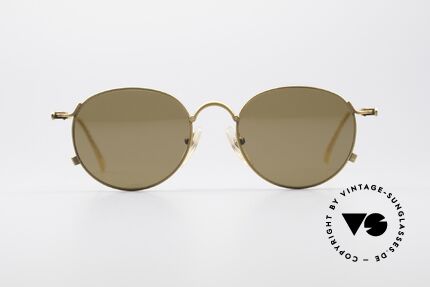 Jean Paul Gaultier 55-2172 Runde Vintage Sonnenbrille, sehr dekorative, gedrehte Bügel (wie ein Tau), Passend für Herren und Damen