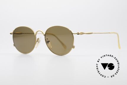 Jean Paul Gaultier 55-2172 Runde Vintage Sonnenbrille, mattgoldenes 90er Jahre Unikat in TOP-Qualität, Passend für Herren und Damen