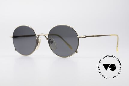 Jean Paul Gaultier 55-1176 Runde Polarisierende Brille, "smoke gold" Rahmenlackierung & kleine JPG-Logos, Passend für Herren und Damen