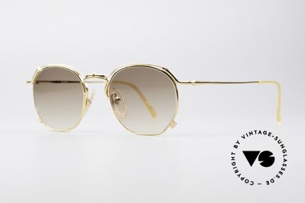 Jean Paul Gaultier 55-2171 Vergoldete Designerbrille, vergoldeter Rahmen mit Gläsern in hellbraunem Verlauf, Passend für Herren und Damen