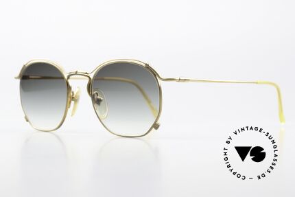 Jean Paul Gaultier 55-2171 90er Vintage Sonnenbrille, Rahmen in mattgold und Sonnengläser in grün-Verlauf, Passend für Herren und Damen