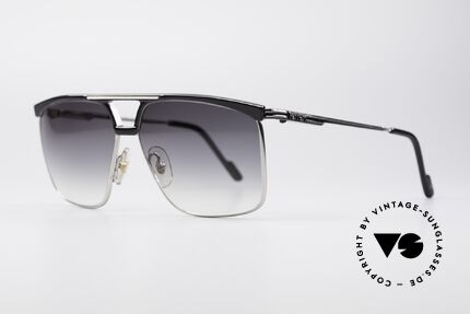 Ferrari F35 80er Herren Sonnenbrille, Alutanium-Fassung mit flexiblen Federscharnieren, Passend für Herren