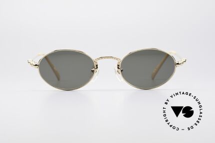 Jean Paul Gaultier 55-7106 Vergoldete Ovale Sonnenbrille, enorm hochwertig; 22kt vergoldet, made in Japan, Passend für Herren und Damen