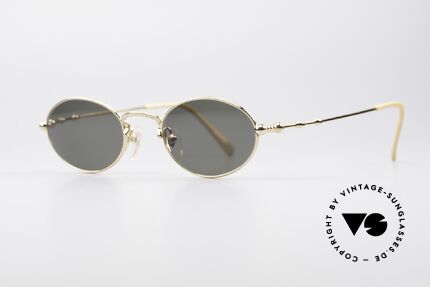 Jean Paul Gaultier 55-7106 Vergoldete Ovale Sonnenbrille, dunkelgrüne Sonnengläser (100% UV Protection), Passend für Herren und Damen