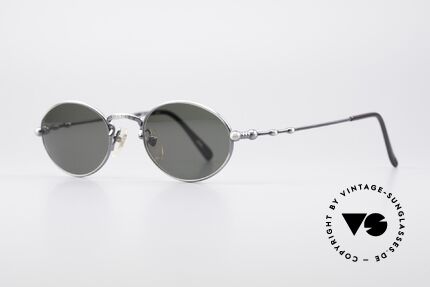 Jean Paul Gaultier 55-7106 Ovale Vintage Sonnenbrille, grau-grüne Sonnengläser (100% UV Protection), Passend für Herren und Damen