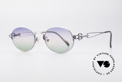 Jean Paul Gaultier 55-6112 Ovale Designer Sonnenbrille, zudem originelle Sonnengläser mit dreifach-Verlauf, Passend für Herren und Damen
