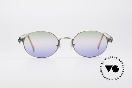 Jean Paul Gaultier 55-6112 JPG Designer Sonnenbrille, nobel glänzende Rahmenlackierung in "smoke metal", Passend für Herren und Damen