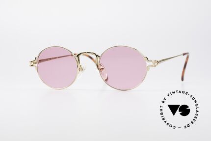 Jean Paul Gaultier 55-3171 Runde 90er Brille Vergoldet, pinke runde Jean Paul Gaultier vintage Sonnenbrille, Passend für Herren und Damen Jean Paul Gaultier 55-3171 Runde 90er Brille Vergoldet, pinke runde Jean Paul Gaultier vintage Sonnenbrille, Passend für Herren und Damen