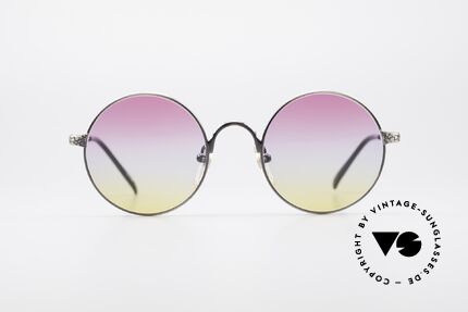 Jean Paul Gaultier 55-9671 Runde Designer Sonnenbrille, enorm hochwertige Fassung mit kleinen Gravuren, Passend für Herren und Damen