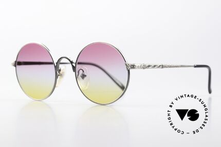 Jean Paul Gaultier 55-9671 Runde Designer Sonnenbrille, 'smoke silver' Lackierung & tricolore Sonnengläser, Passend für Herren und Damen