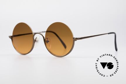 Jean Paul Gaultier 55-7163 Runde Vintage Sonnenbrille, bronze Lackierung & "Sonnenuntergang Gläser", Passend für Herren und Damen