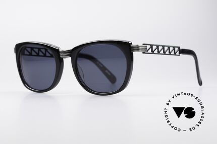 Jean Paul Gaultier 56-0272 Steampunk 90er Sonnenbrille, "rusty green" Lackierung & dunkelblaue Gläser, Passend für Herren und Damen