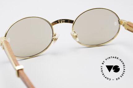 Cartier Giverny Ovale Edelholz Sonnenbrille, orig. Mineral-Sonnengläser mit der Cartier Gravur, Passend für Herren und Damen