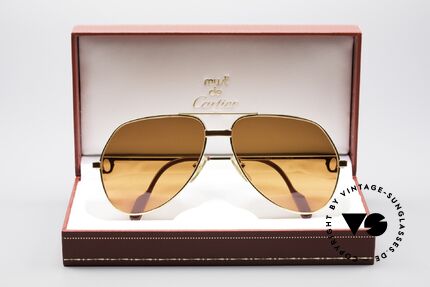 Cartier Vendome Laque - L Luxus 80er Sonnenbrille, toller Farbverlauf wie ein Sonnenuntergang / Abendrot, Passend für Herren und Damen