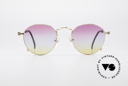 Jean Paul Gaultier 55-1178 Vergoldete Panto Sonnenbrille, vergoldete Fassung mit 'Jean Paul Gaultier' Schriftzug, Passend für Herren und Damen