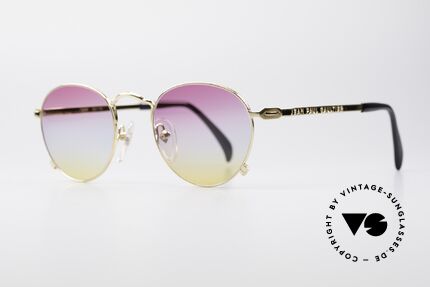Jean Paul Gaultier 55-1178 Vergoldete Panto Sonnenbrille, klassische Panto-Form mit originellen Sonnengläsern, Passend für Herren und Damen