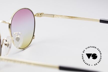 Jean Paul Gaultier 55-1178 Vergoldete Panto Sonnenbrille, die Sonnengläser können durch optische ersetzt werden, Passend für Herren und Damen