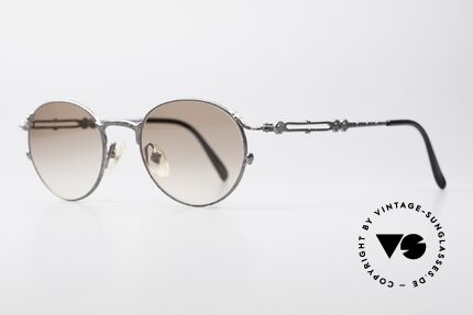 Jean Paul Gaultier 55-4177 Designer Panto Sonnenbrille, klassische Panto-Form mit hellbraunen Sonnengläsern, Passend für Herren und Damen