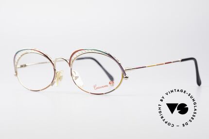 Casanova TSC1 80er Kunst Brillenfassung, farbenfroher Rahmen mit 'eigenen Wimpern' ;-), Passend für Damen