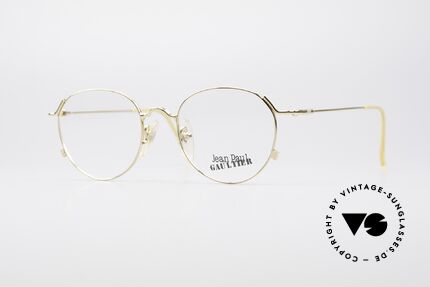 Jean Paul Gaultier 55-2176 Vergoldete Pantobrille, einzigartige Panto-Brille von Jean Paul Gaultier, Passend für Herren und Damen