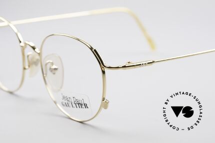 Jean Paul Gaultier 55-2176 Vergoldete Pantobrille, unbenutzt (wie alle unsere vintage JPG Brillen), Passend für Herren und Damen