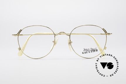 Jean Paul Gaultier 55-2176 Vergoldete Pantobrille, Fassung kann natürlich beliebig verglast werden, Passend für Herren und Damen