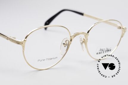 Jean Paul Gaultier 55-3183 Vergoldete Titanium Brille, KEINE RETROBRILLE, sondern ein Original von 1997, Passend für Herren und Damen