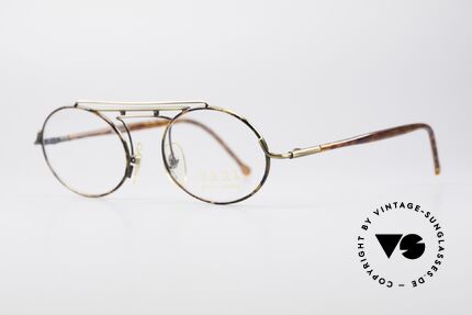 Taxi 2105 by Casanova 90er Vintage Designerbrille, Rahmen erscheint Messing mit Schildpatt-Elementen, Passend für Herren und Damen